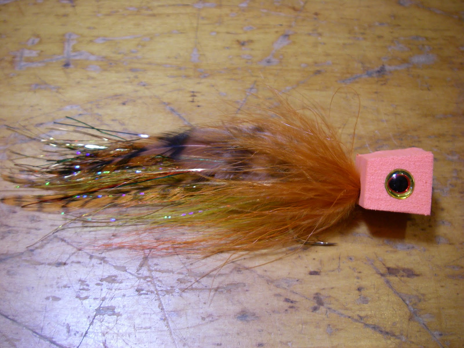 Foam popper fly marabou saddle hackle flash pike bass trout panfish