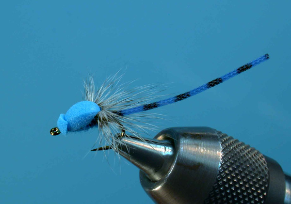 parachute blue damsel material fly tying fishing trout rainbow brook bluegill