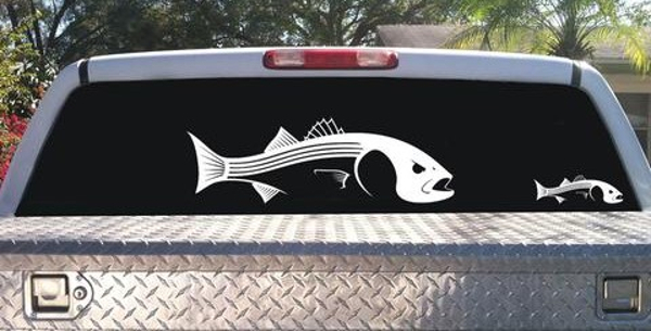 Striped Bass Fishing Decals Trucks Bass Fish Sticker Decal Cool Magnets  Vehicle