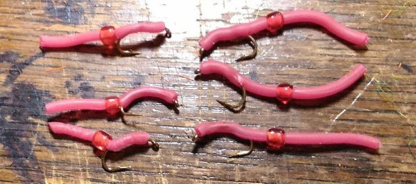 Rubber worm carp fly indicator fly fishing