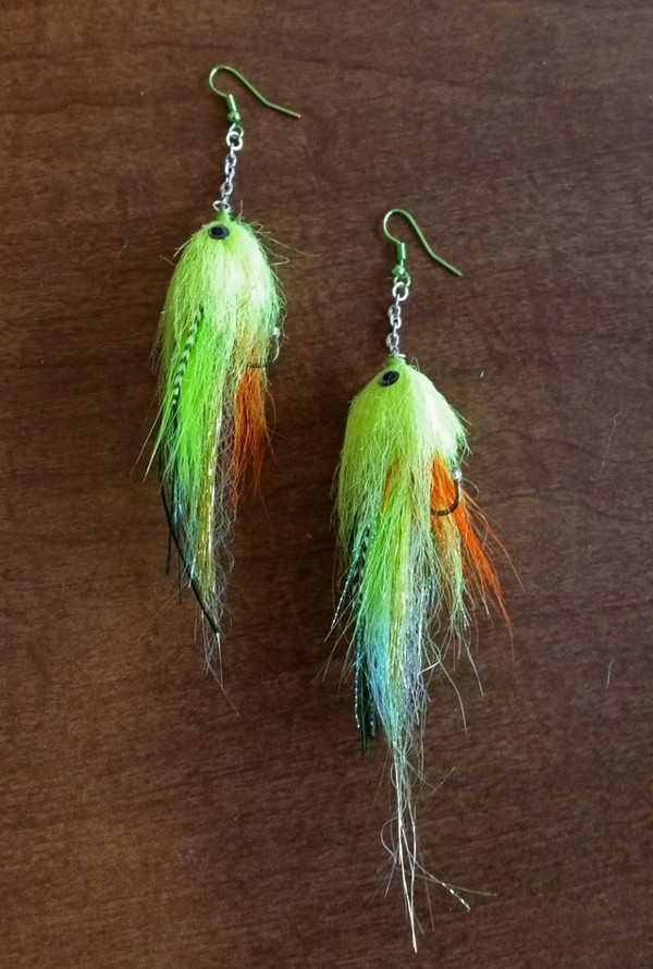 pike fly earrings baitfish streamer